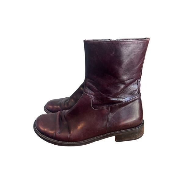8 Powell Brown Leather Side Zip Boots - Picture 2 of 10